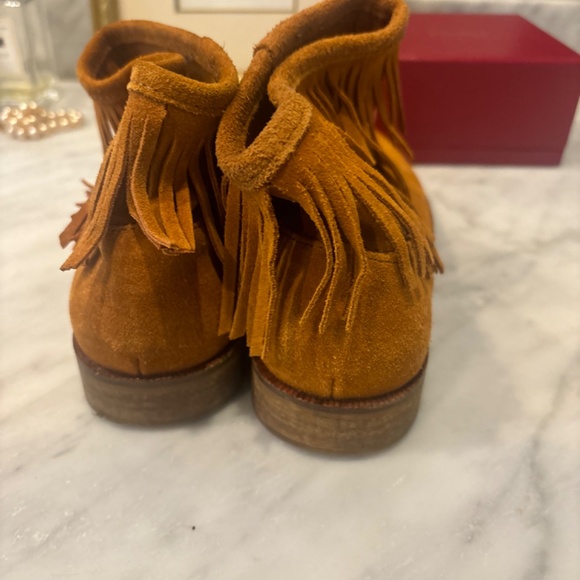 Zara Girls Brown Suede Boots with Fringe Size 36/US 6 - Picture 8 of 15
